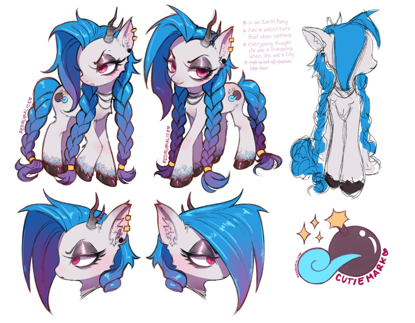 alice_(redrumalice), animalization, antlers, arcane:_league_of_legends, asymmetrical_bangs, bomb, braid, choker