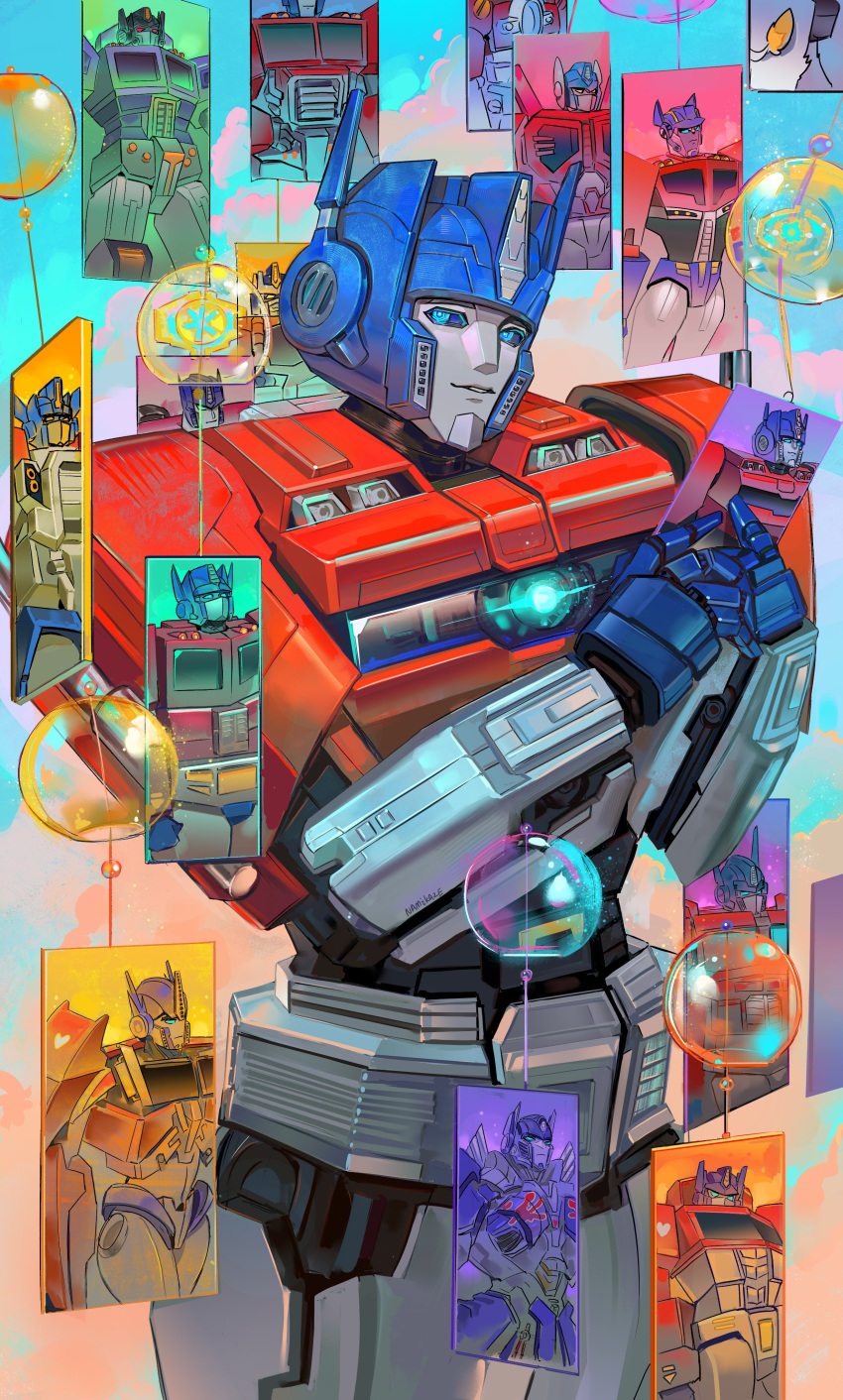 absurdres, autobot, blue_eyes, convoy_(armada), fire_convoy, highres, humanoid_robot, looking_at_viewer