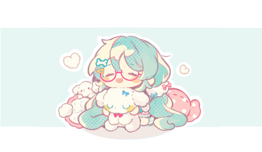 1girl, :3, :d, blush_stickers, chibi, chibi_only, closed_eyes, commentary_request