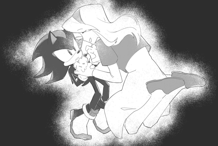 closed_eyes, commentary, cropped_jacket, dress, floating, full_body, furry, furry_male