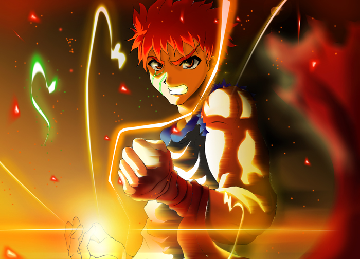 angry, bandage, bandages, emiya_shirou, fate/stay_night, fate_(series), heavens_feel, male