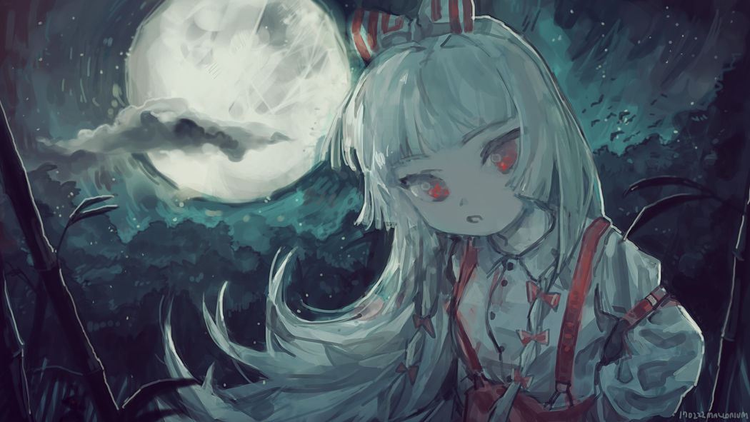1girl, arm_strap, bamboo, bamboo_forest, bird, blunt_bangs, blunt_ends, bow