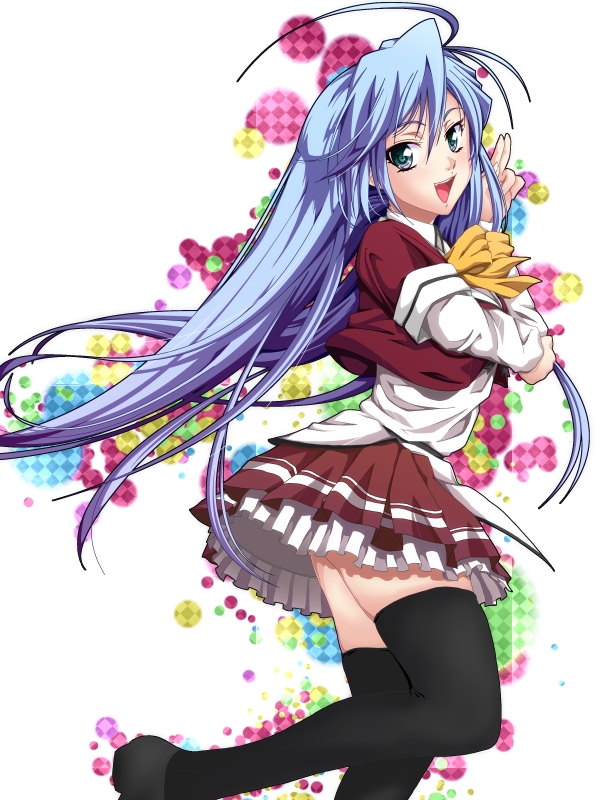 blue_eyes, blue_hair, dress, hiromin, kashimashi_communication, kuroki_madoka, long_hair, skirt