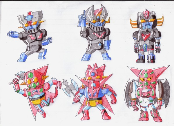 axe, cape, chibi, fist, getter-1, getter_dragon, getter_robo, getter_robo_g