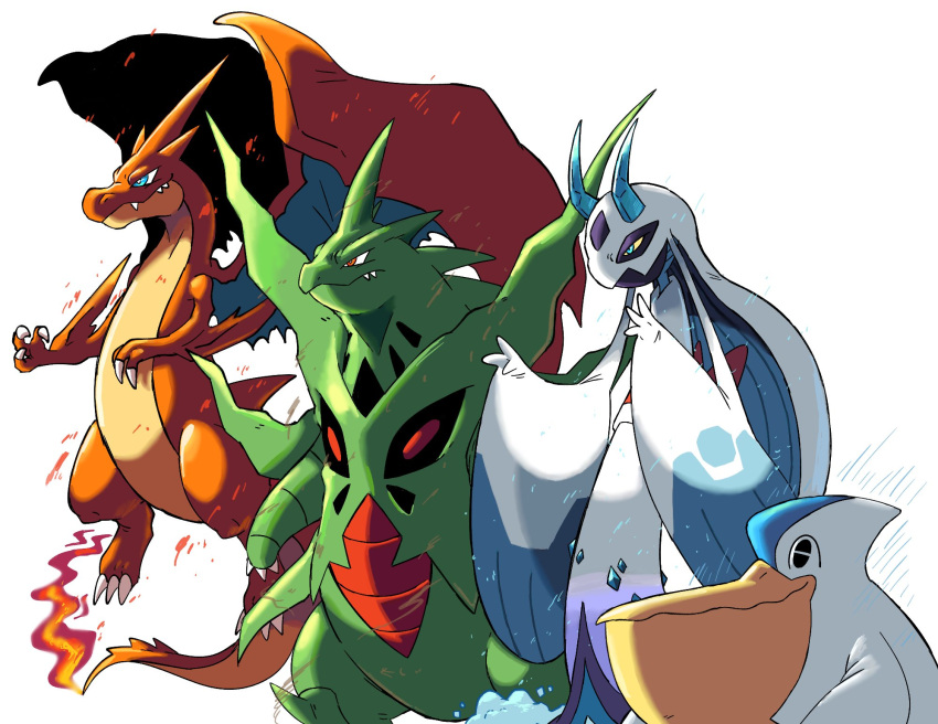 charizard, dragon_wings, fang, fire, flame-tipped_tail, froslass, gameplay_mechanics, goofygoobafish