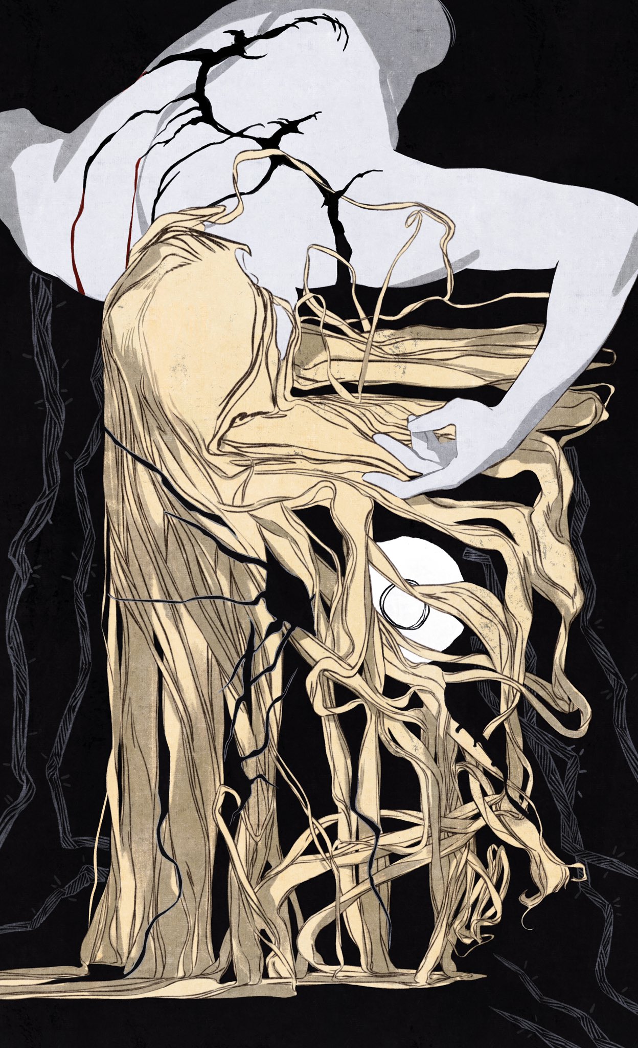1boy, assassination, back, backstab, black_background, blood, commentary_request, elden_ring