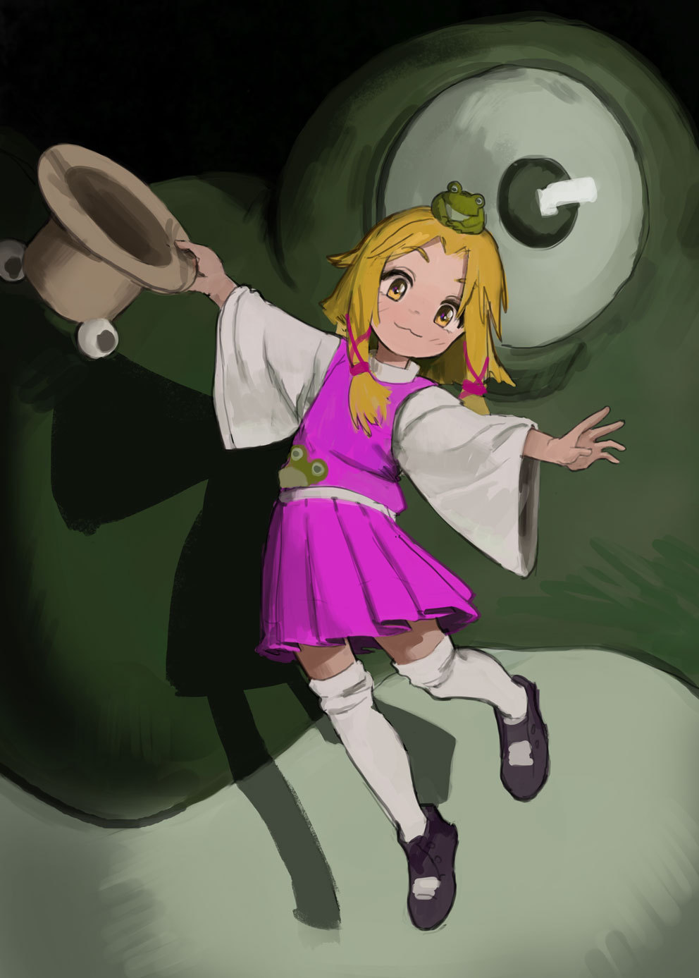 1girl, :3, animal, animal_background, animal_focus, animal_print, black_shoes, blonde_hair