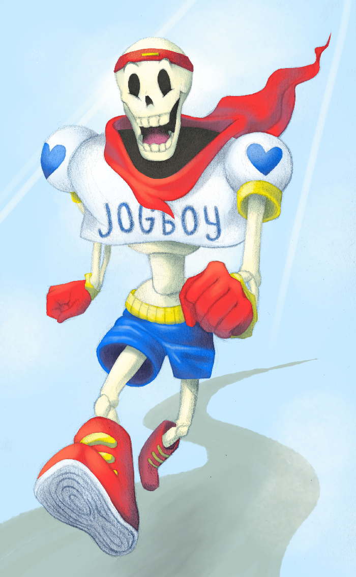 1boy, 2015, 2d, alternate_costume, aqua_background, blue_shorts, boots, clenched_hands