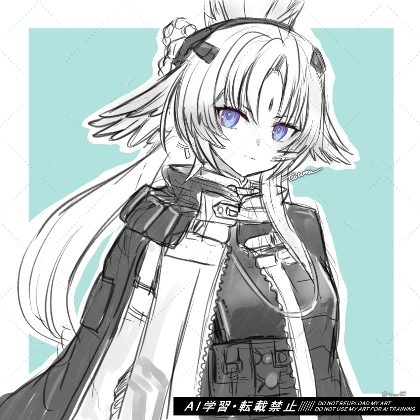1girl, arcane_(arknights), arknights, arknights:_endfield, bird_girl, blue_eyes, commentary_request, cropped_torso