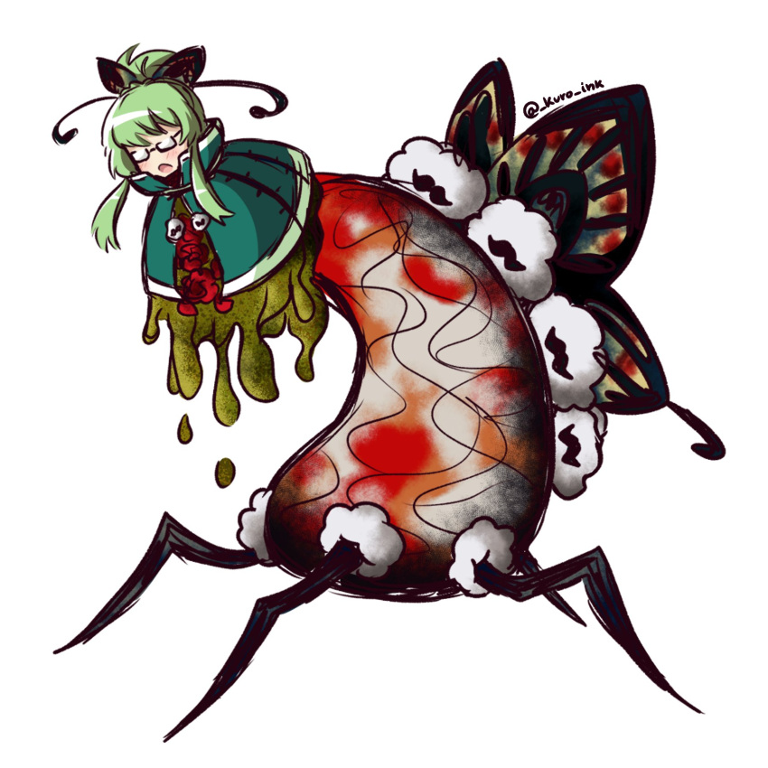 1girl, anthony_(madoka_magica), artist_name, commentary_request, doppel_(madoka_magica), gertrud_(madoka_magica), glasses, green_hair