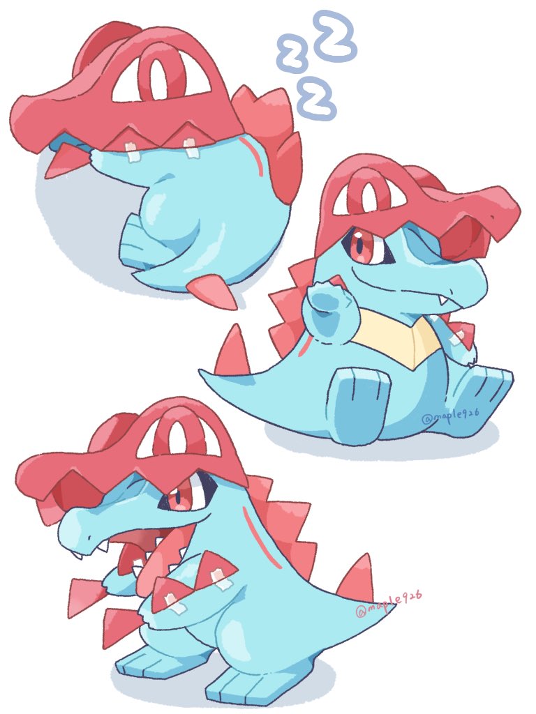 blue_skin, claws, closed_mouth, colored_skin, commentary_request, cosplay, crocodilian, feraligatr