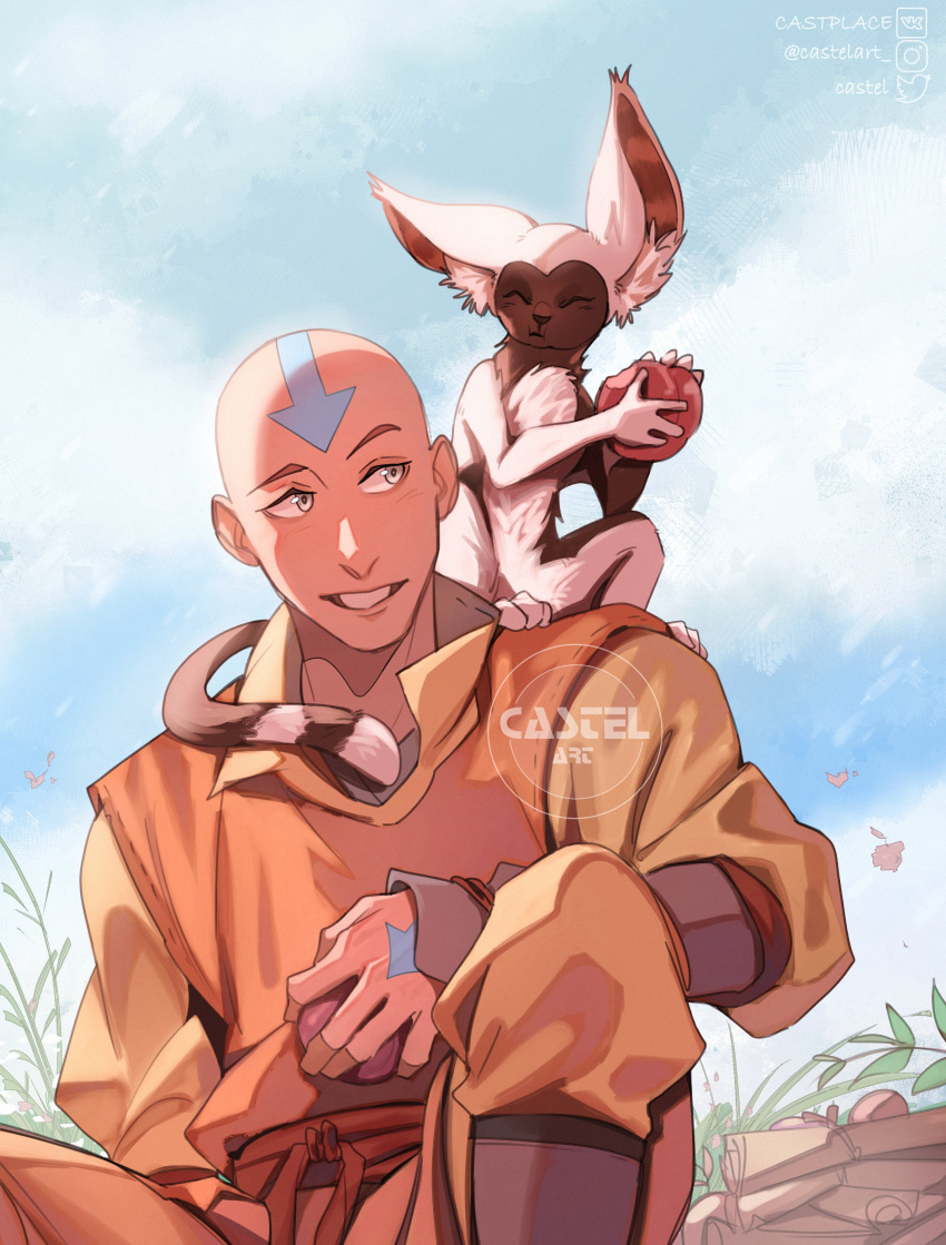 1boy, aang, absurdres, arrow_(symbol), arrow_tattoo, artist_name, avatar:_aang_the_last_airbender, avatar:_the_last_airbender