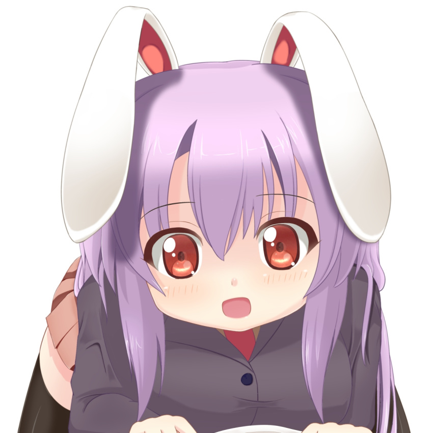:o, animal_ears, aoba_senkiri, bent_over, black_legwear, blush, bunny_ears, chimunge