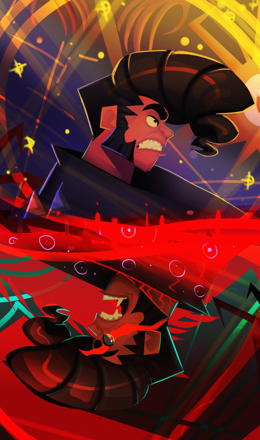 1boy, absurdres, black_jacket, deadlock_(game), glowing, glowing_eyes, highres, jacket