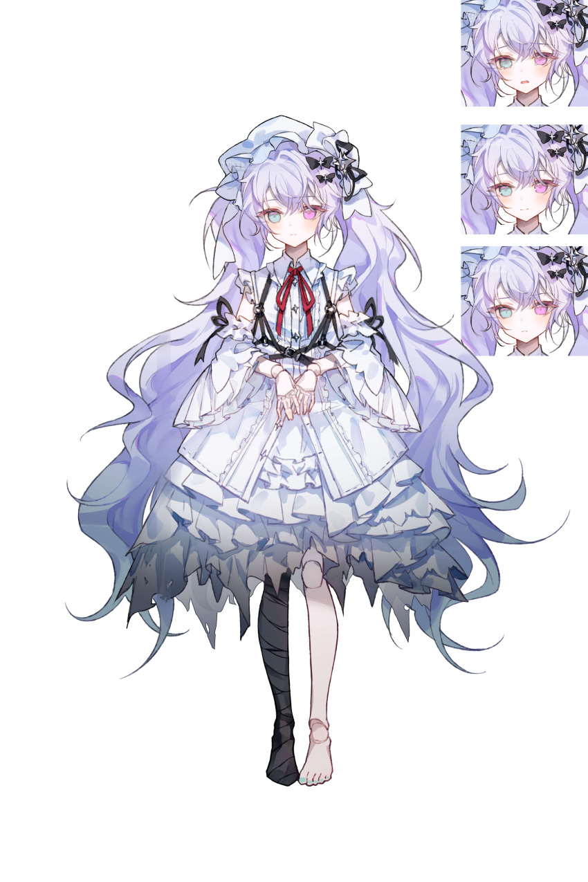 1girl, 25-ji_miku, absurdres, aqua_nails, baicongdantui, black_thighhighs, blue_eyes, closed_mouth