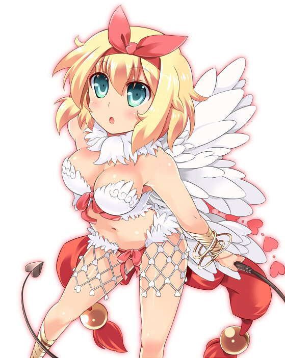 aqua_eyes, bare_shoulders, blonde_hair, blush, bracelet, breasts, chibi_(nekomimimi), hairband