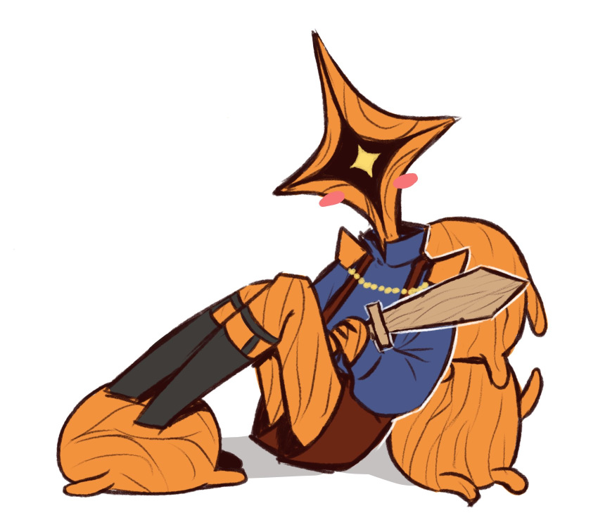 1other, aged_down, akeesakee, armor, blush, brown_shorts, commentary, english_commentary