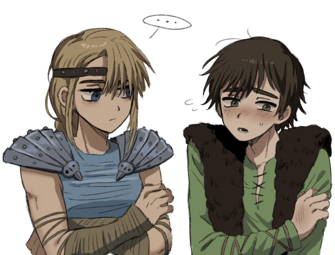 ..., 1boy, 1girl, armor, astrid_hofferson, blonde_hair, blue_eyes, brown_hair