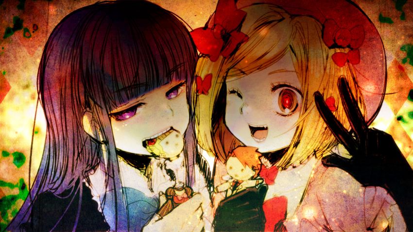 :x, bangs, beatrice, blonde_hair, blunt_bangs, bow, character_doll, face
