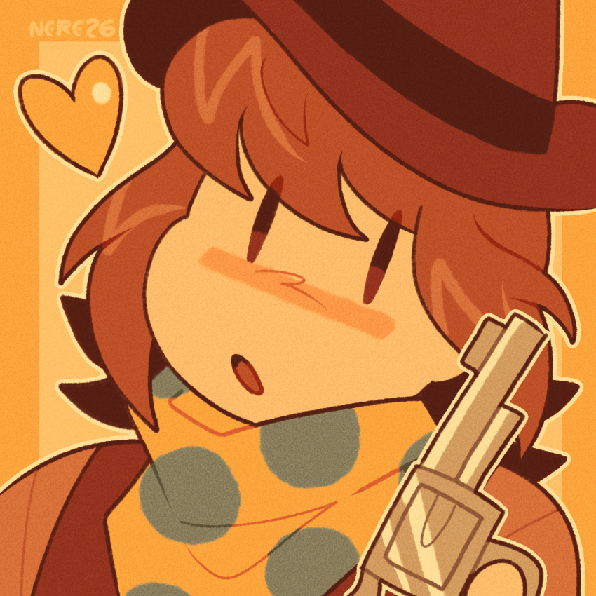 1other, androgynous, animated, animated_gif, bandana, blush, brown_eyes, brown_hair