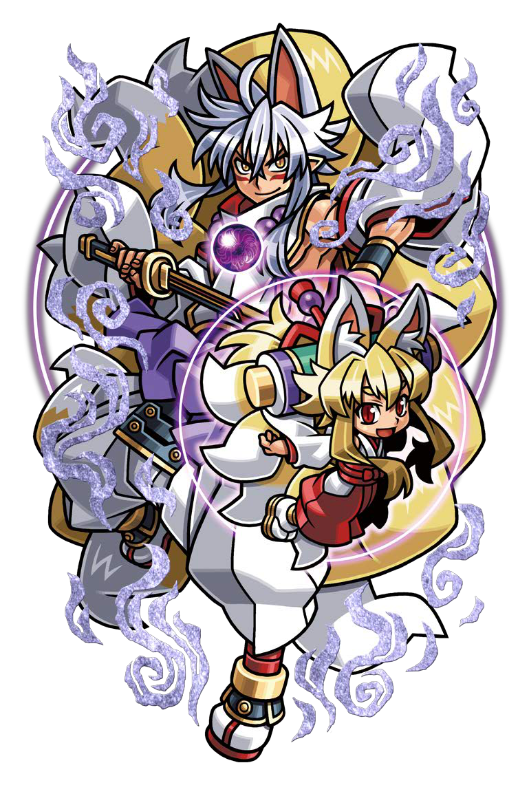 1boy, 1girl, ahoge, animal_ears, ankle_boots, aura, blonde_hair, boots