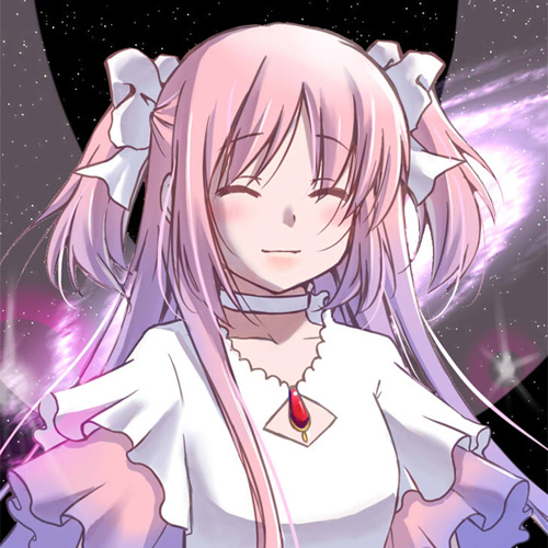 blush, bust, choker, closed_eyes, eyes_closed, face, goddess_madoka, kaname_madoka