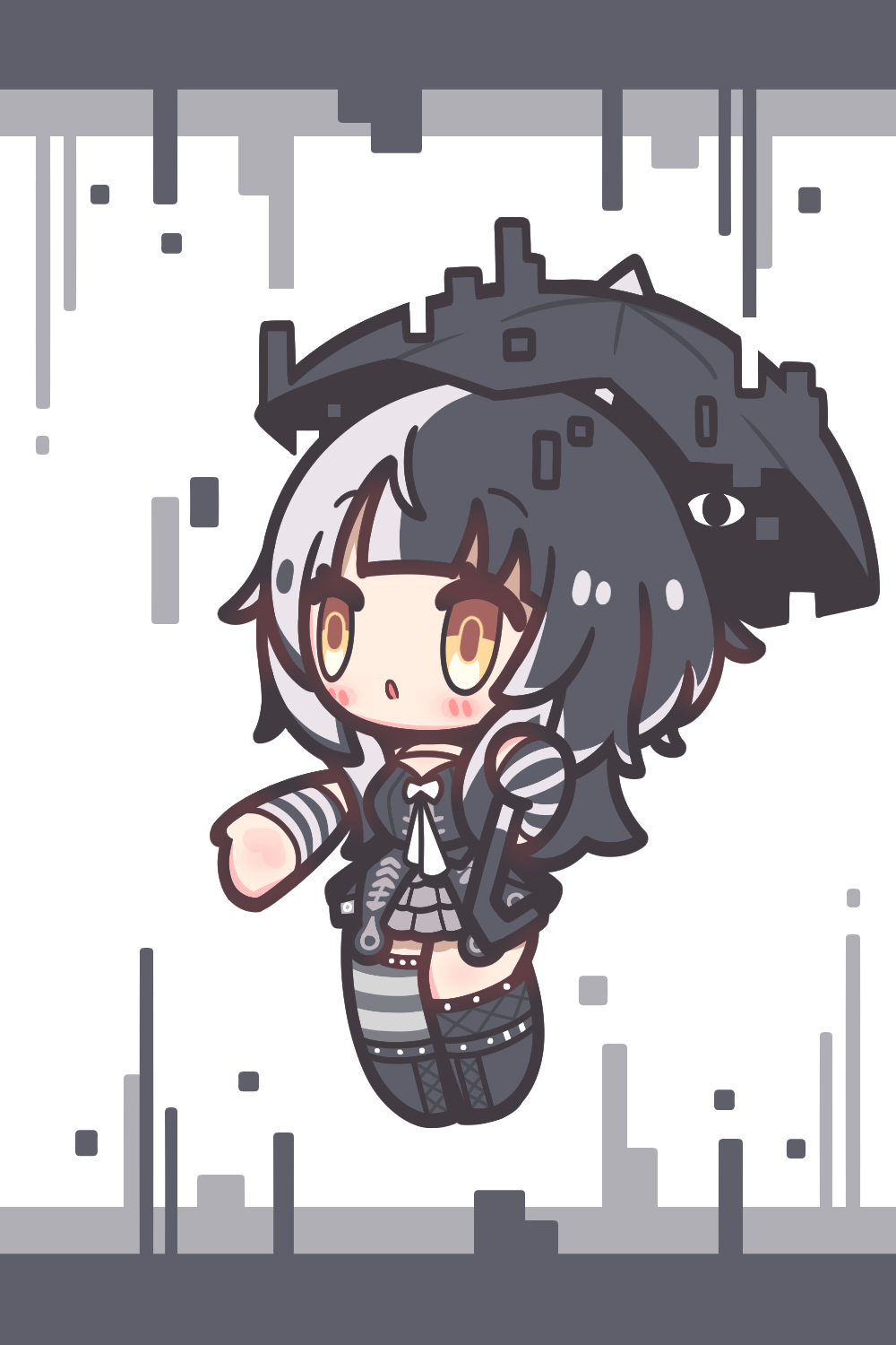 1girl, :o, black_boots, black_dress, black_hair, blunt_bangs, blush, boots