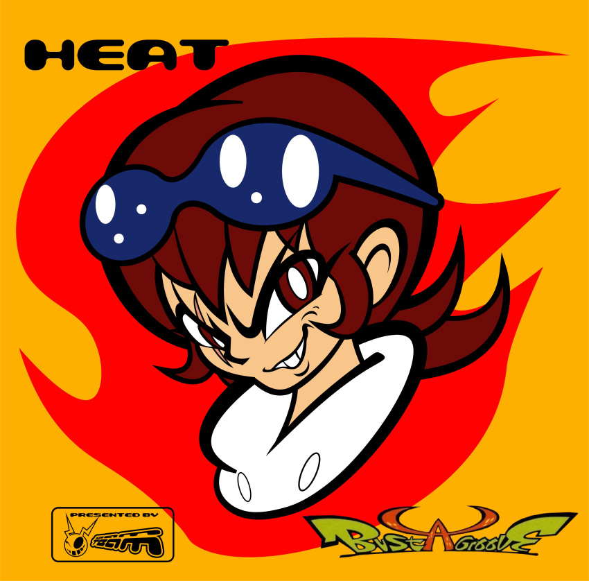 1girl, absurdres, album_cover, bambandibuja, bright_pupils, brown_eyes, brown_hair, bust_a_move