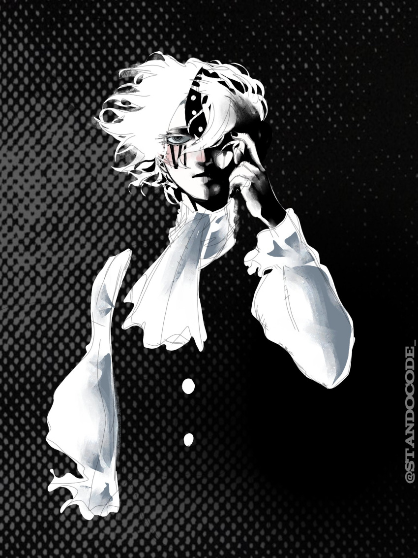 1boy, ascot, black_nails, black_vest, boruto:_two_blue_vortex, boruto_(series), buttons, code_(naruto)