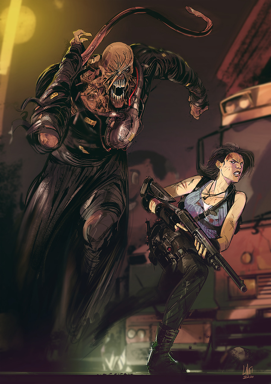 1boy, 1girl, benelli_m4, blood, blood_on_face, blue_shirt, bus, gun