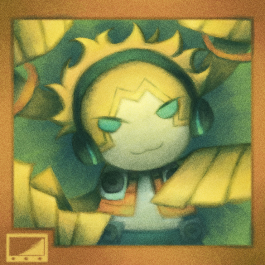 1boy, :3, appmon, appmon_chip, blonde_hair, colored_skin, commentary_request, digimon