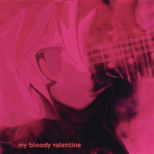 1other, album_cover_redraw, androgynous, derivative_work, english_text, looking_at_viewer, loveless_(album), lowres