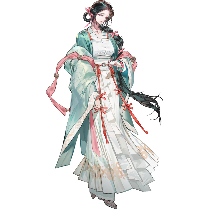 1girl, arknights, bai_jin_(arknights), banban_(vvvviiiiiia), black_hair, bow, chinese_clothes, corset