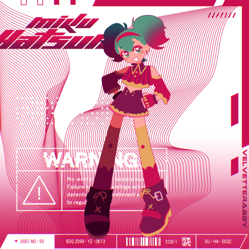 1girl, :d, ankle_boots, aqua_eyes, aqua_hair, artist_name, bare_shoulders, big_hair