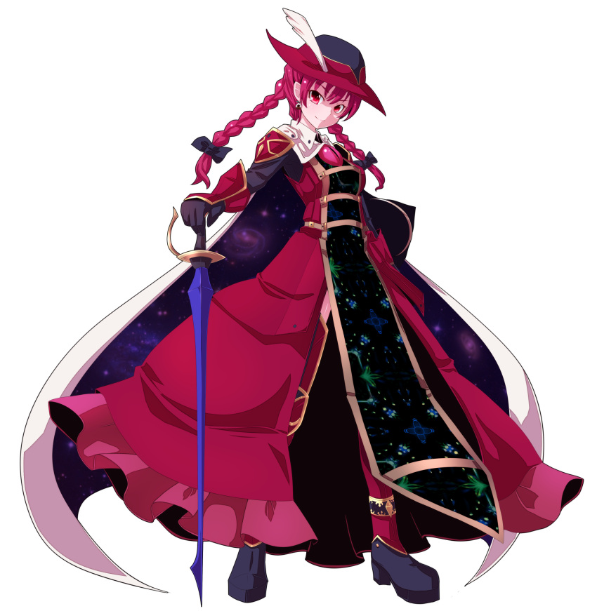 alternate_costume, boots, braid, cape, earrings, final_fantasy, final_fantasy_xi, gauntlets
