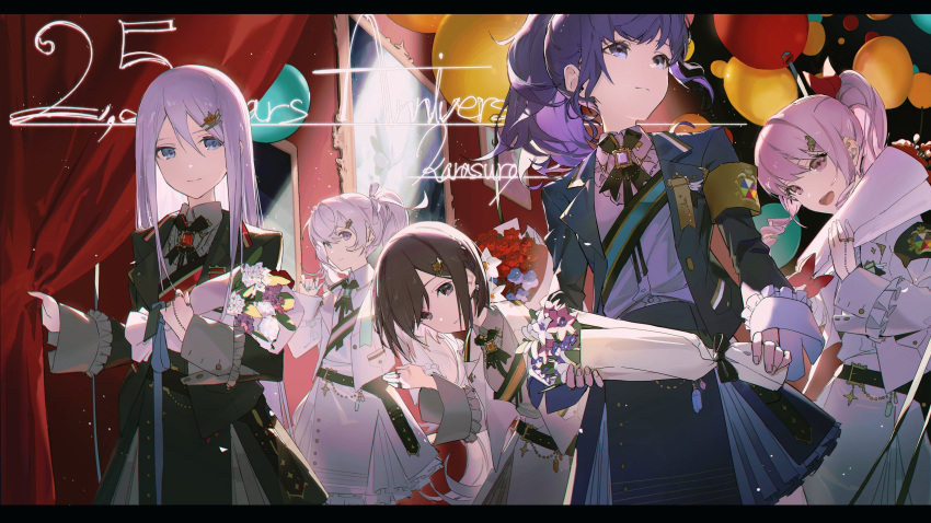 1other, 25-ji_miku, 25-ji_nightcord_de._(project_sekai), 4girls, absurdres, akiyama_mizuki, armband, artist_name