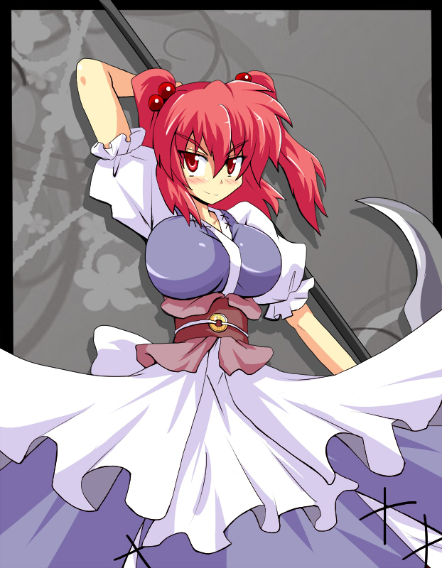 breasts, coin, hair_bobbles, hair_ornament, haruka_(kokuteizyo), harukatron, large_breasts, obi