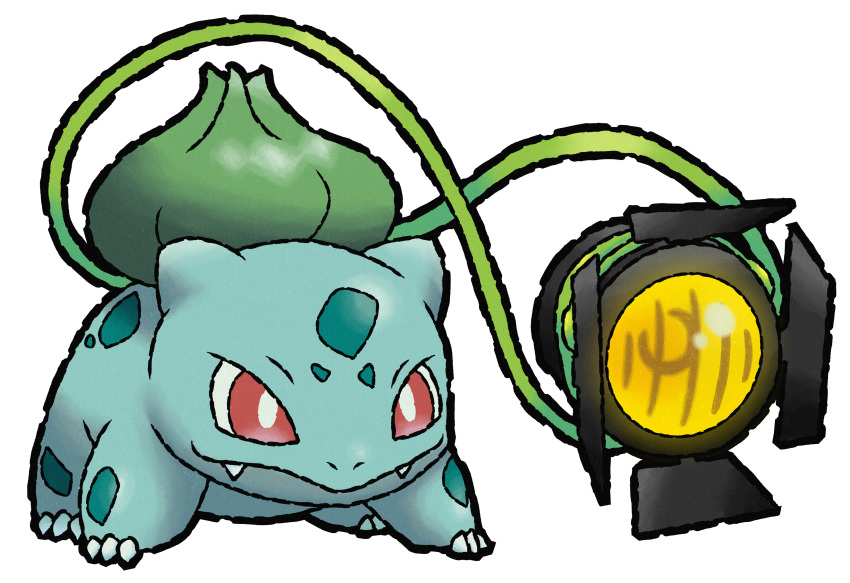 absurdres, animal_focus, bright_pupils, bud, bulbasaur, closed_mouth, commentary, commission