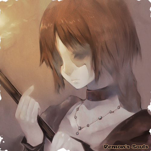 brown_hair, choker, demon's_souls, demon's_souls, female, girl, jewelry, lowres
