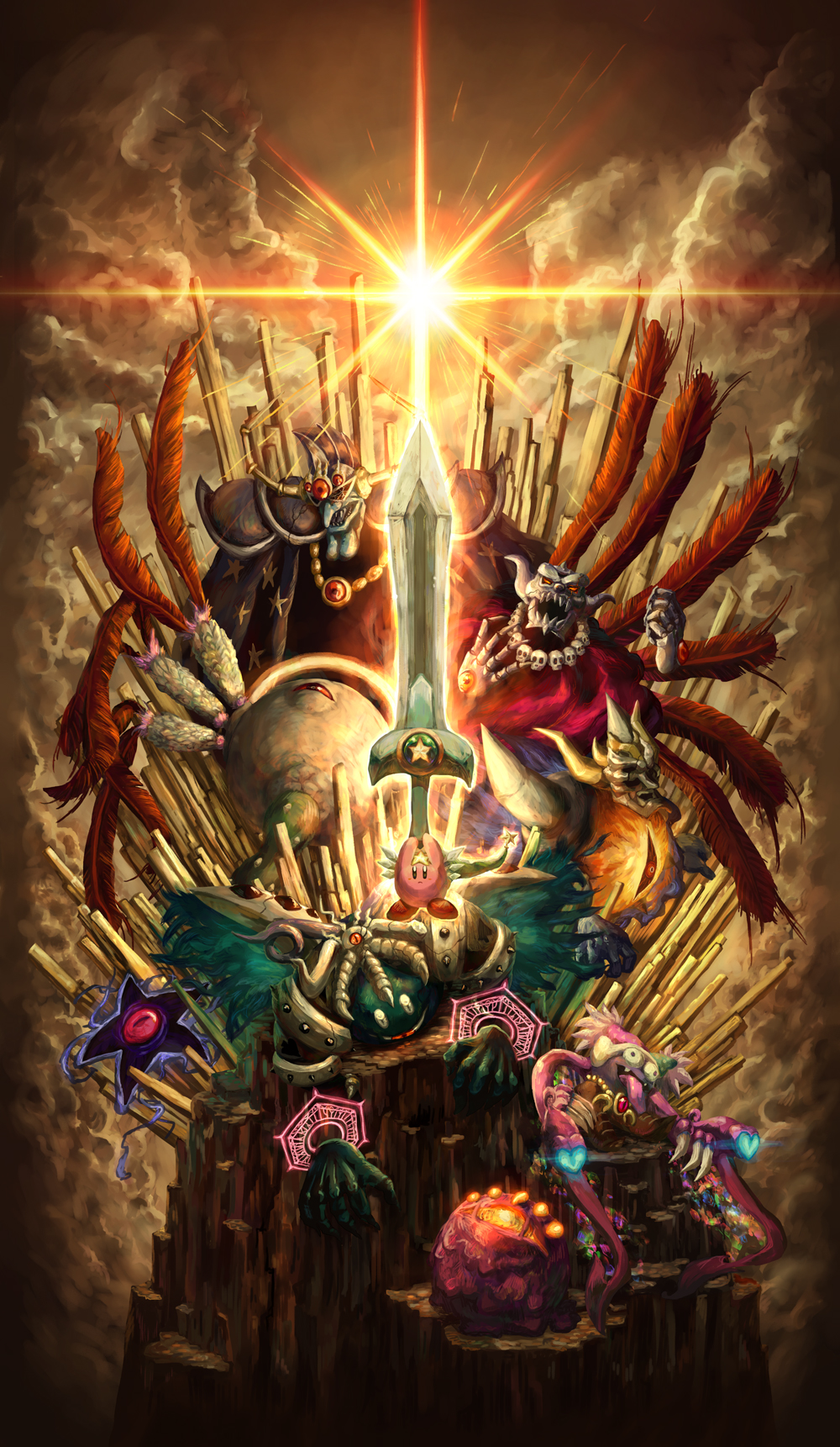 armor, colored_skin, commentary_request, crown, dark_mind, dark_nebula, dmapuku, drawcia