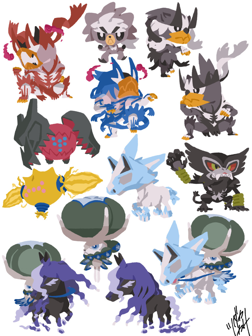 absurdres, aqua_eyes, black_eyes, blank_eyes, bright_pupils, calyrex, calyrex_(rider), chibi