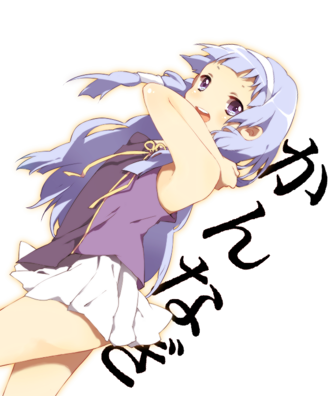 blue_hair, dutch_angle, kannagi, nagi, shinoko, simple_background, skirt, solo