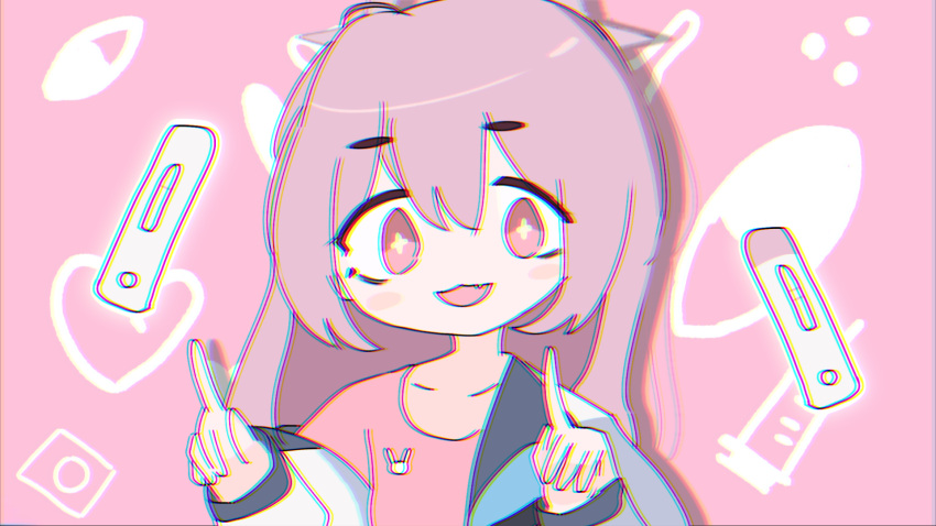 +_+, 1girl, :d, alternate_hairstyle, blue_archive, blue_jacket, blush, chromatic_aberration