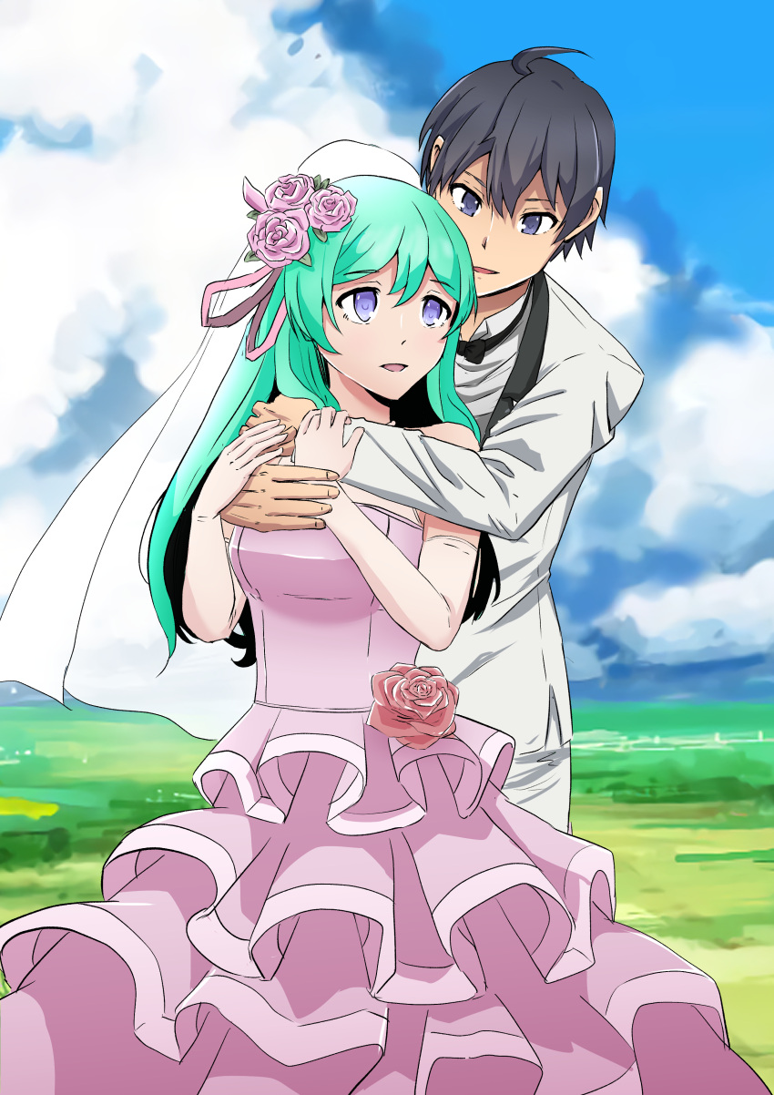 1boy, 1girl, absurdres, alto_(stella_glow), commentary, copyright_request, couple, english_commentary