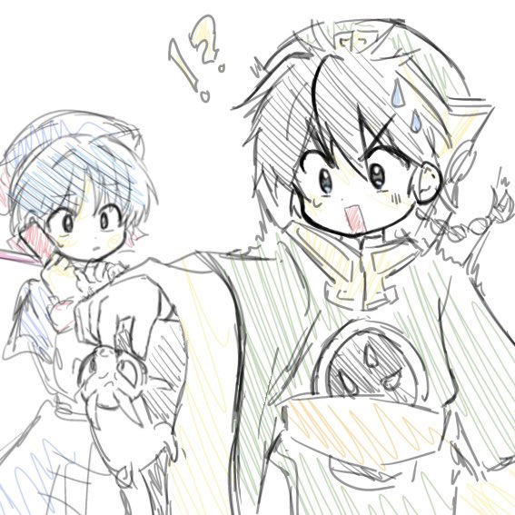 1boy, 1girl, biting_another's_finger, blue_hat, braid, card, cardcaptor_sakura, chinese_clothes