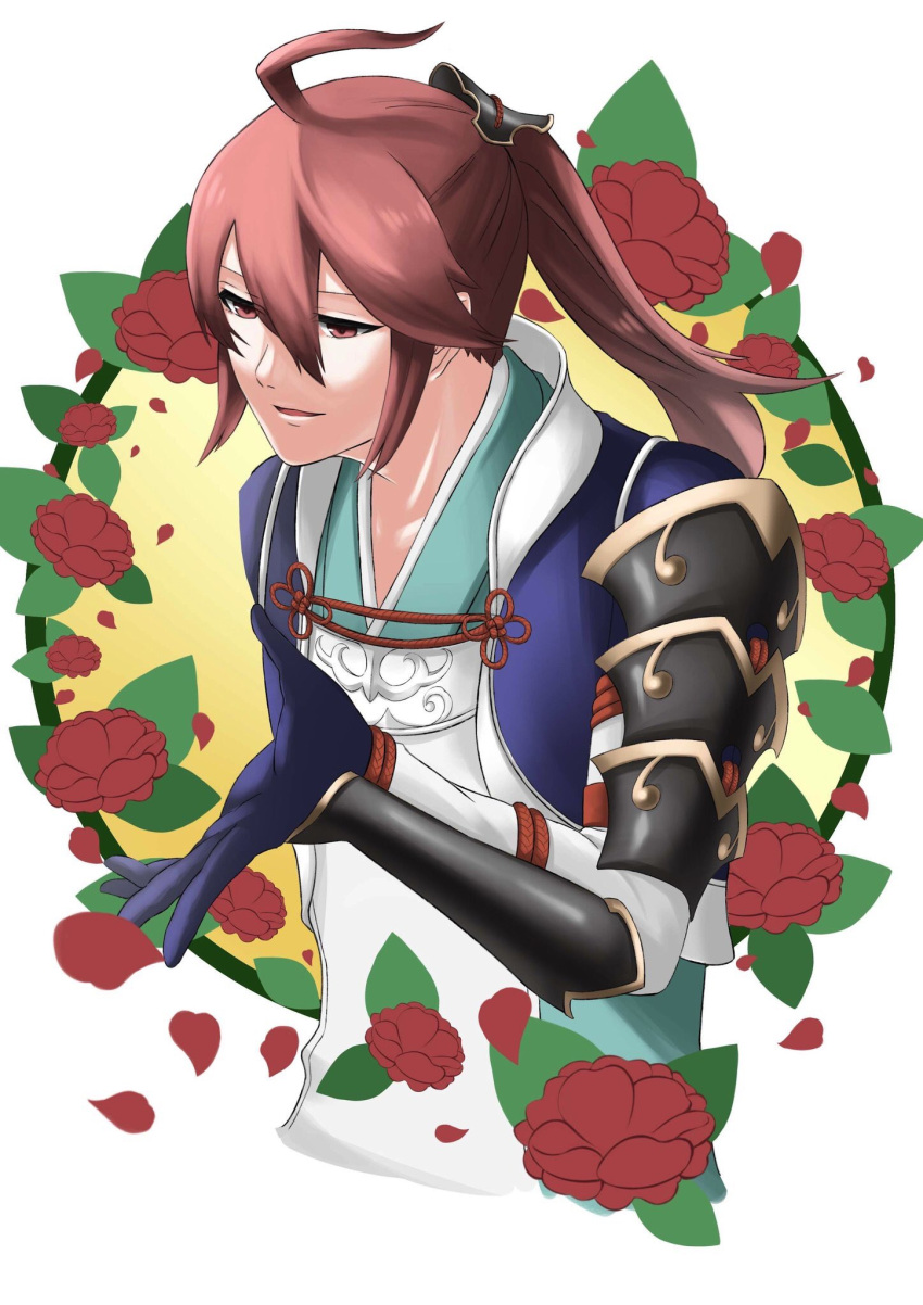 1boy, ahoge, armor, commentary_request, fire_emblem, fire_emblem_fates, highres, japanese_armor