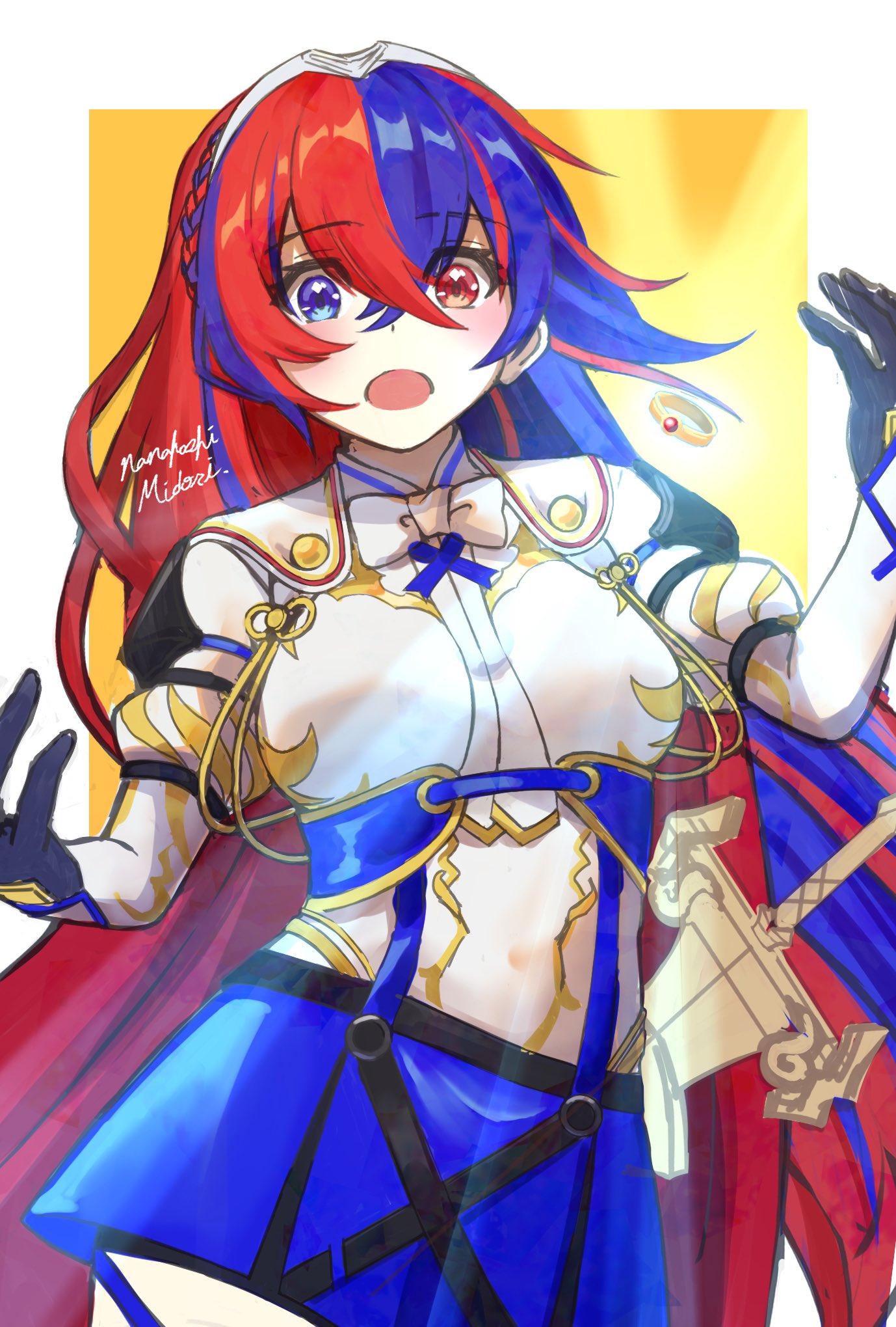 1girl, blue_eyes, blue_hair, crossed_bangs, female_alear_(fire_emblem), fire_emblem, fire_emblem_engage, hair_between_eyes