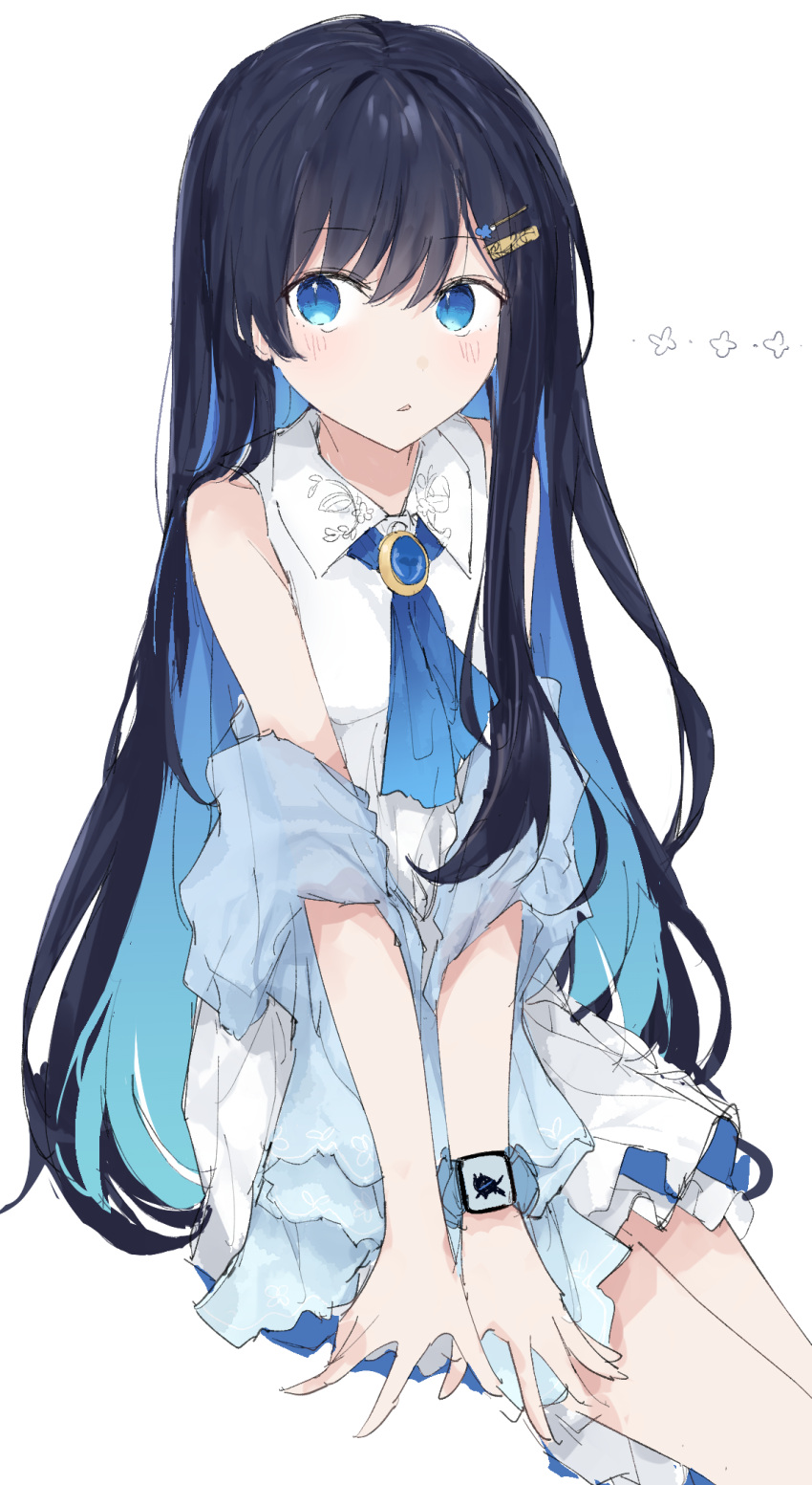 1girl, ado_(utaite), blue_eyes, blue_hair, chando_(ado), check_copyright, colored_inner_hair, commentary_request