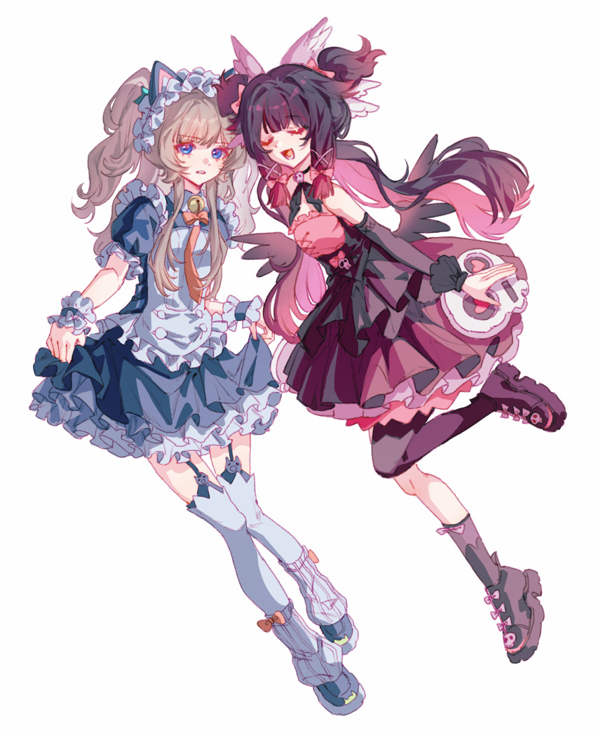 2girls, absurdres, alternate_costume, alternate_hairstyle, animal_ear_hairband, animal_ears, aria_(discordant_note)_(zenless_zone_zero), aria_(zenless_zone_zero)