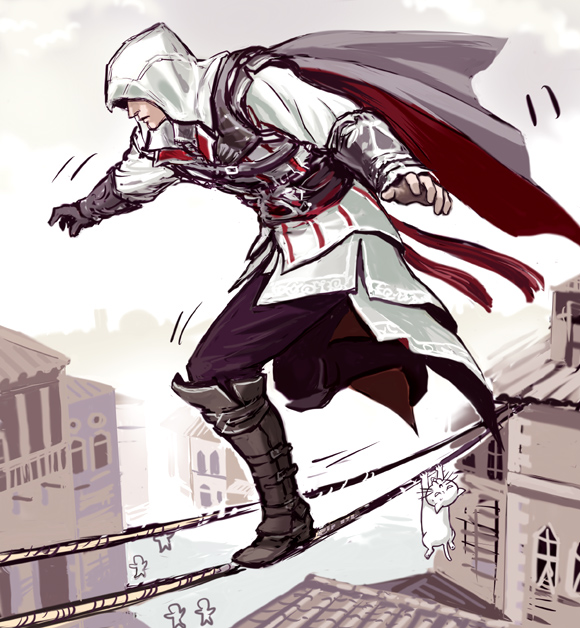assassin's_creed_ii, assassin's_creed_ii, cape, cat, ezio_auditore_da_firenze, gloves, hood, vambraces